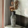 Uniquewise Trumpet Classic Style Straight Designed Table Vase for Entryway Dining or Living Room, Ceramic Black QI004037